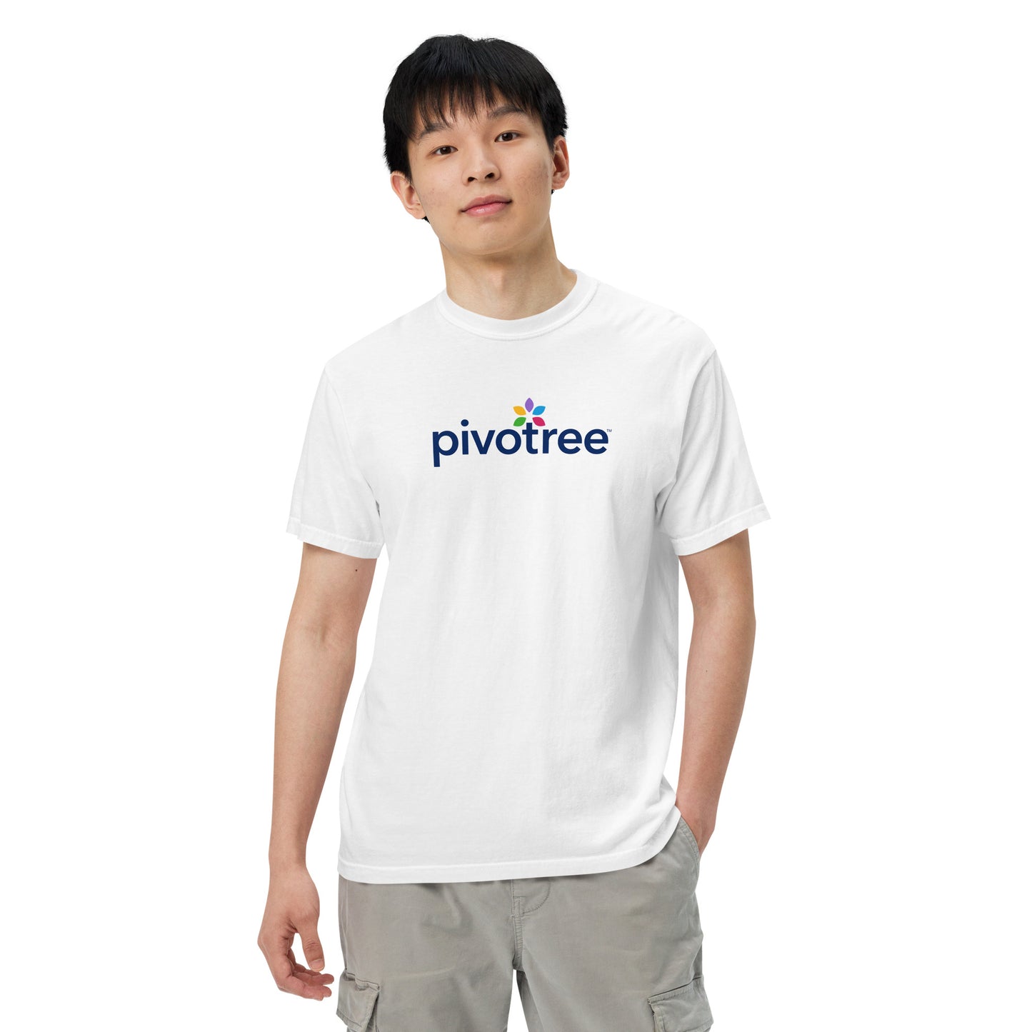 Unisex garment-dyed heavyweight white t-shirt